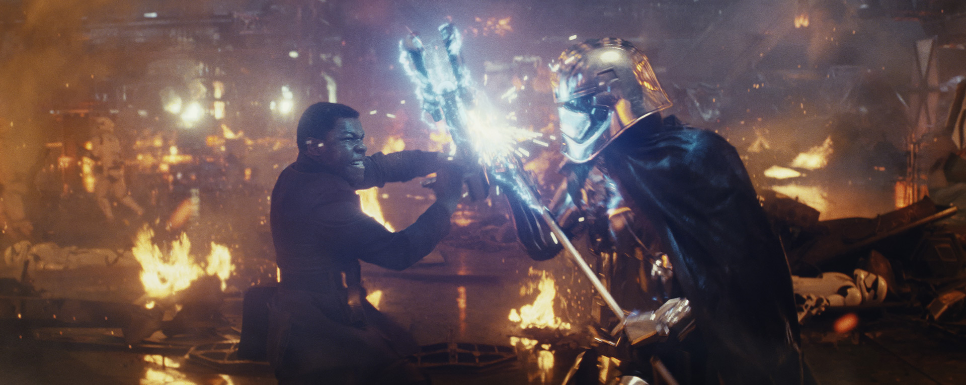 Finn battles with Captain Phasma