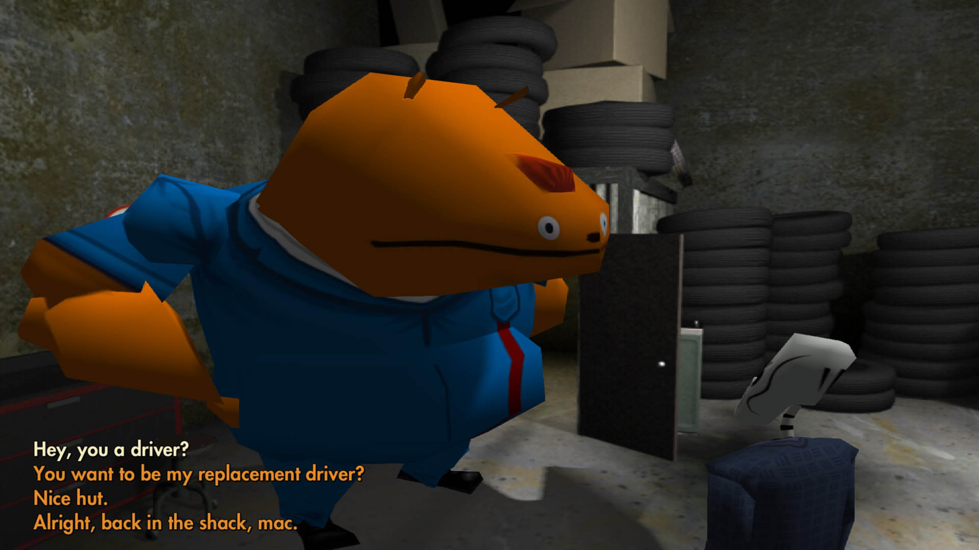 A gameplay screenshot from Grim Fandango