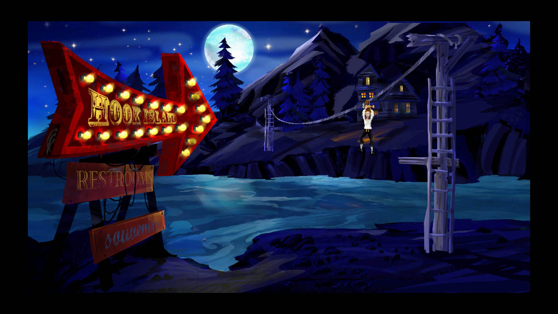 A gameplay screenshot from The Secret of Monkey Island