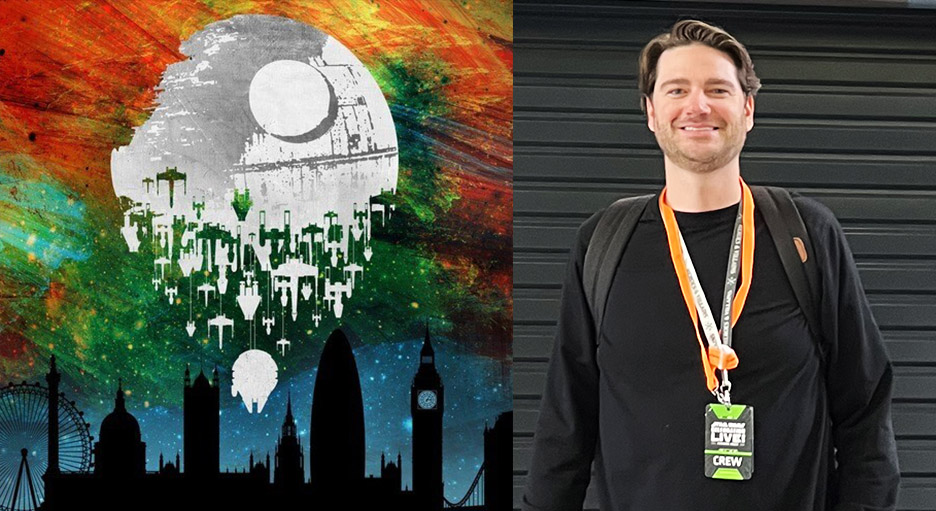 Lucasfilm's Chris Rehm alongside the Celebration Europe keyart.