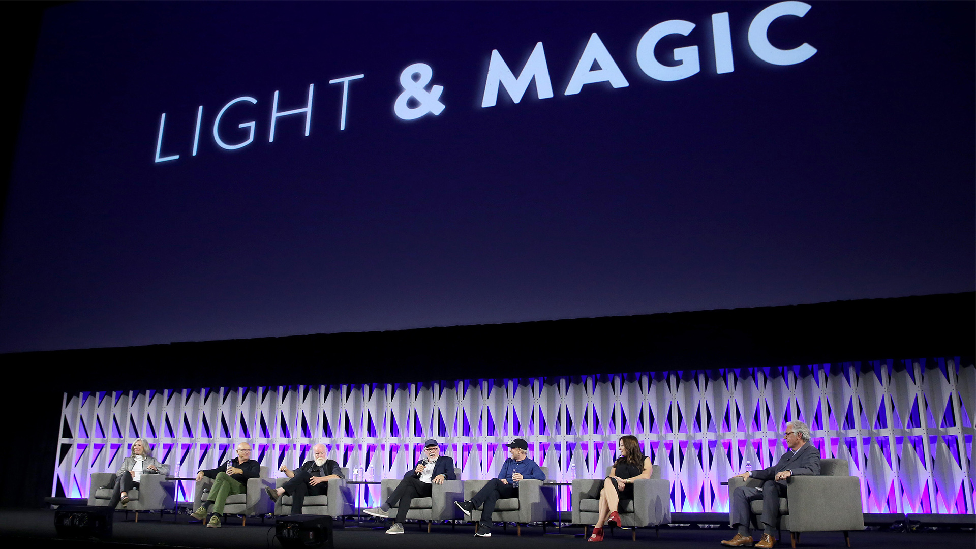 The panelists onstage at Star Wars Celebration