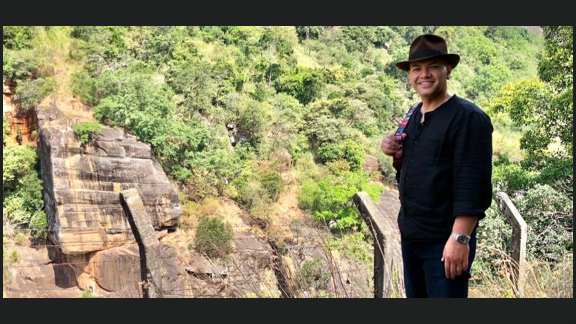 Michael Hills at original rope bridge location.