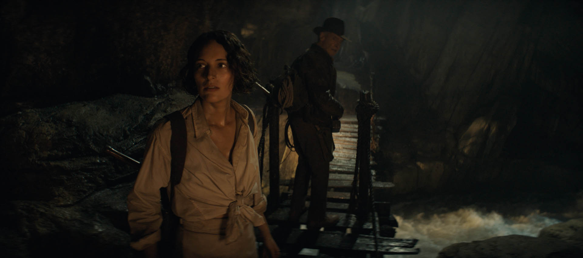 (L-R): Helena (Phoebe Waller-Bridge) and Indiana Jones (Harrison Ford) in Lucasfilm's IJ5.