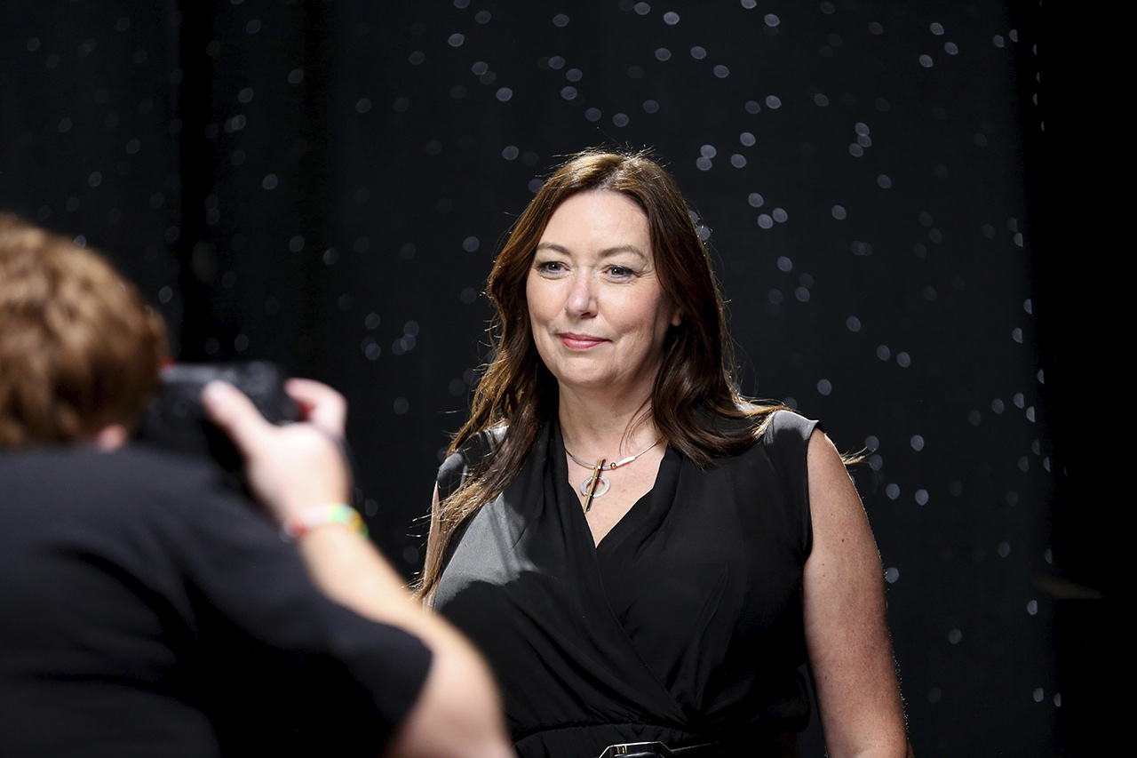 Lynwen Brennan backstage of SWCLive! in Anaheim