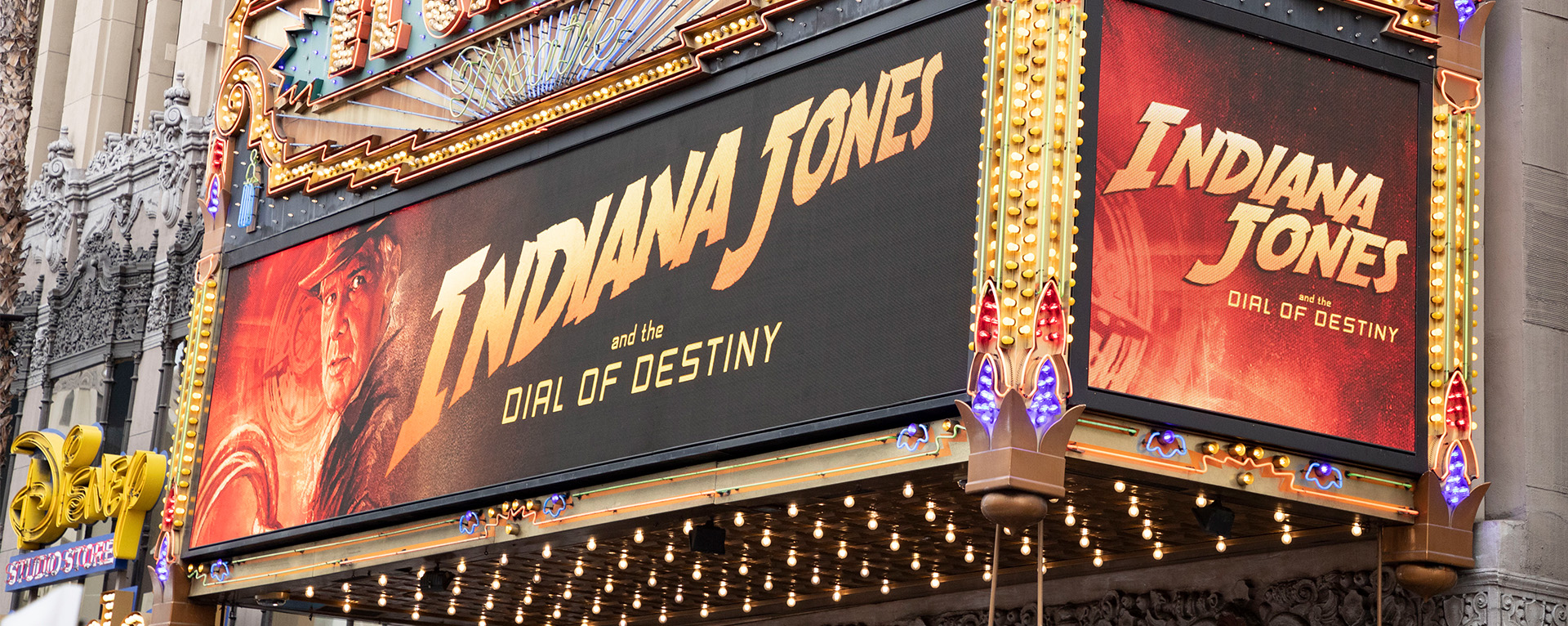 The El Capitan marquee at the Indiana Jones marquee.