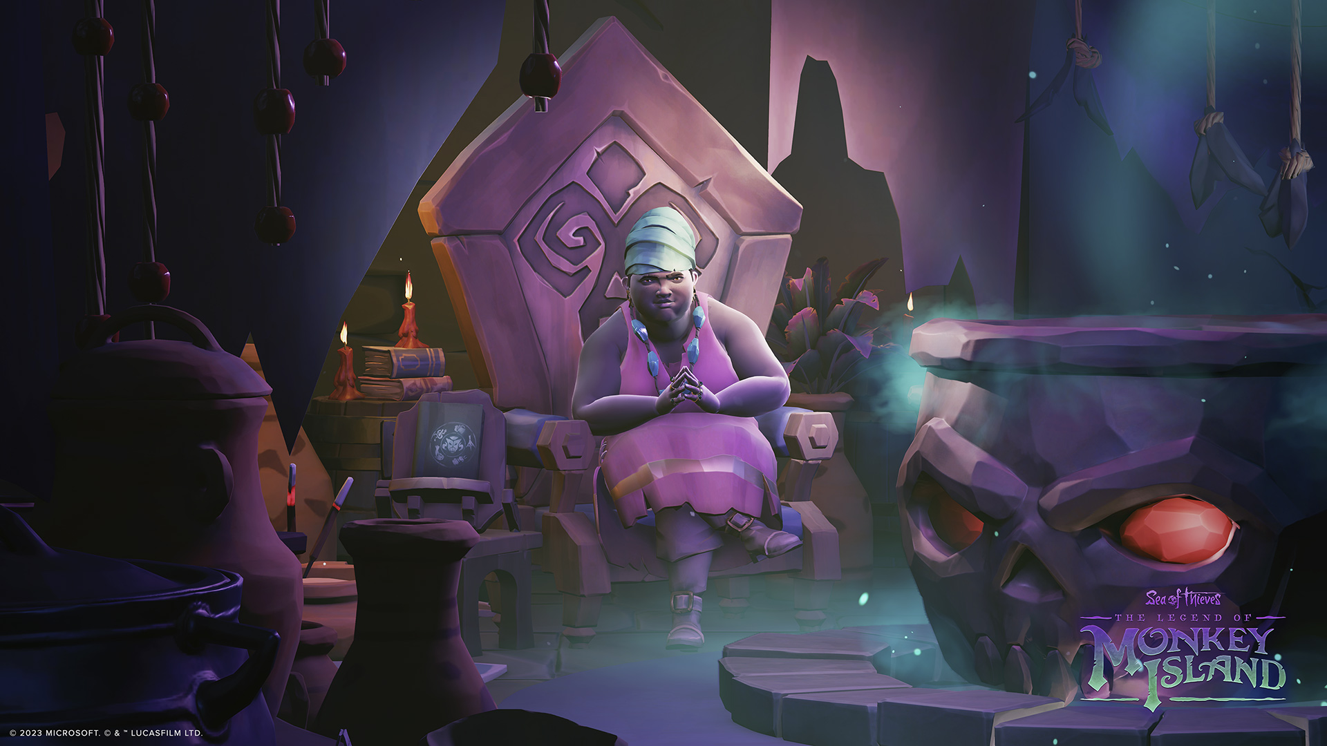 A gameplay screenshot from The Legend of Monkey Island and Sea of Thieves