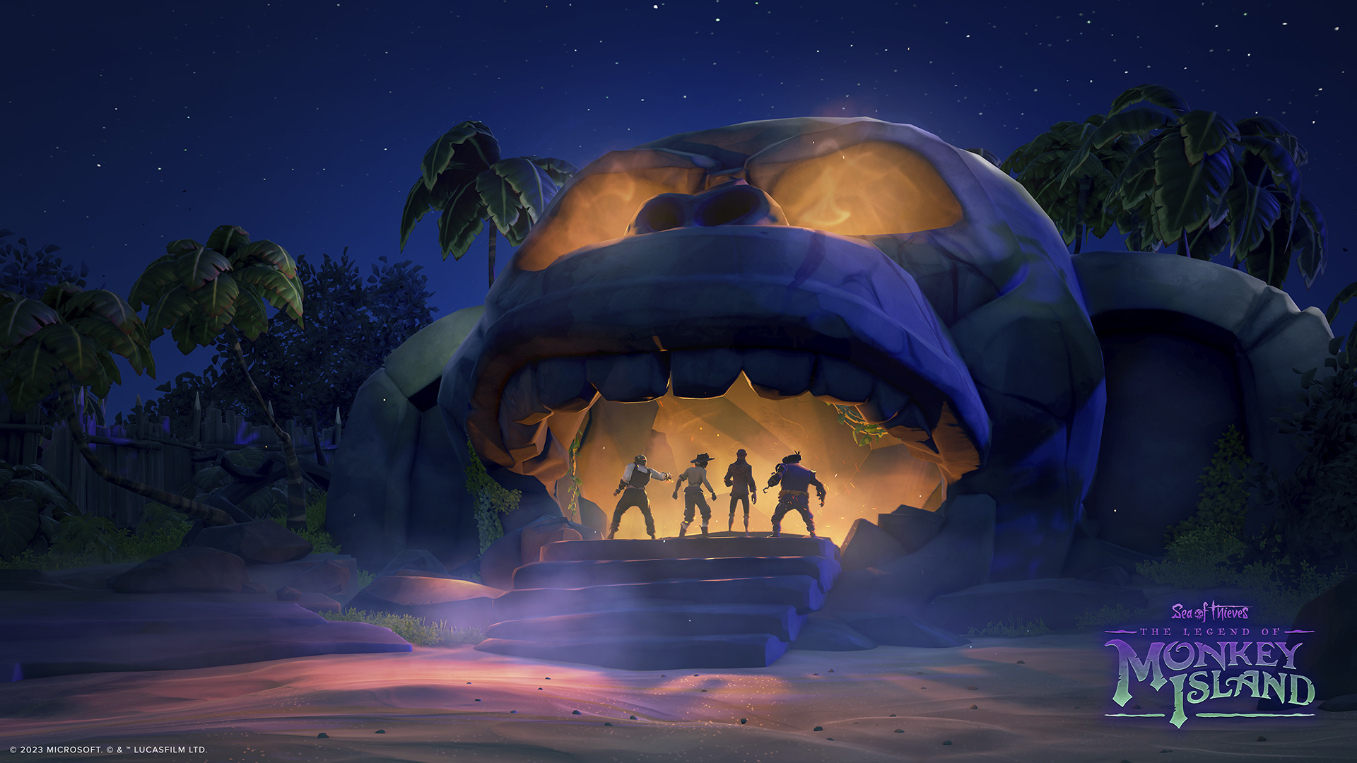 A gameplay screenshot from The Legend of Monkey Island and Sea of Thieves