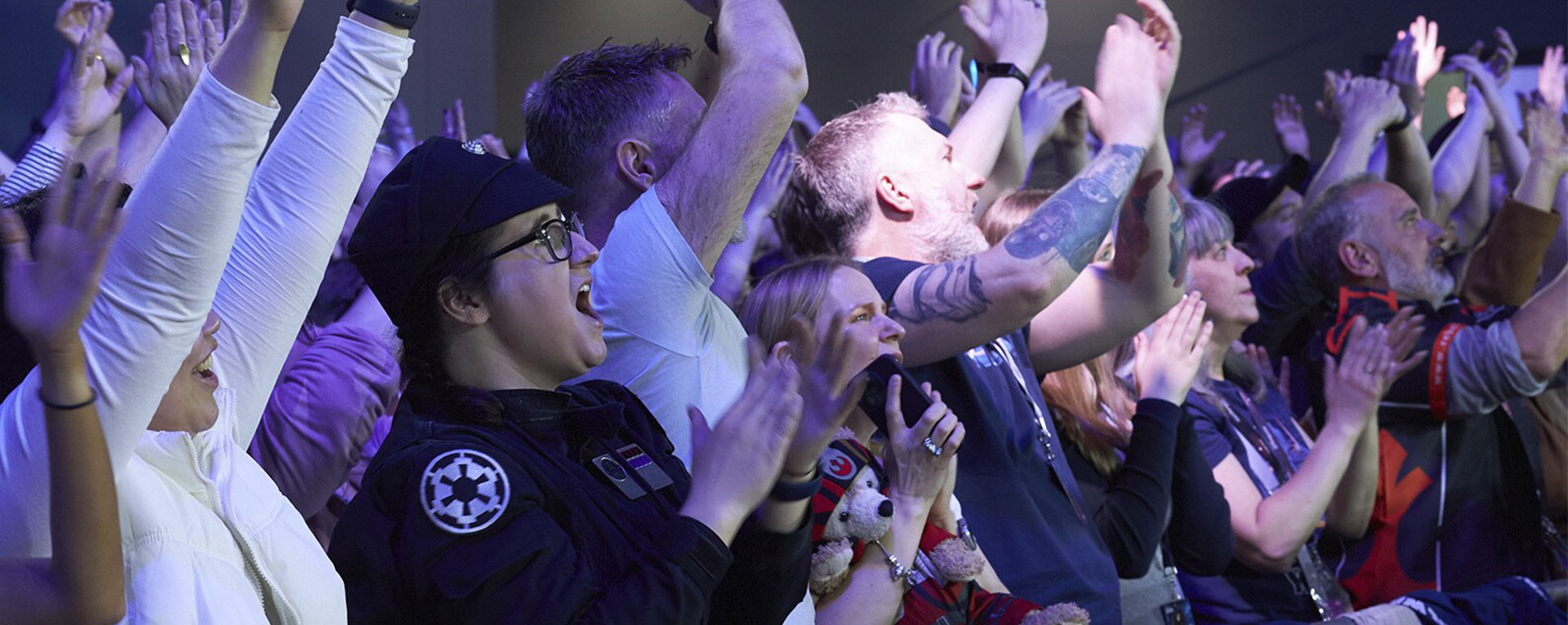 Fans cheering at Star Wars Celebration Europe.