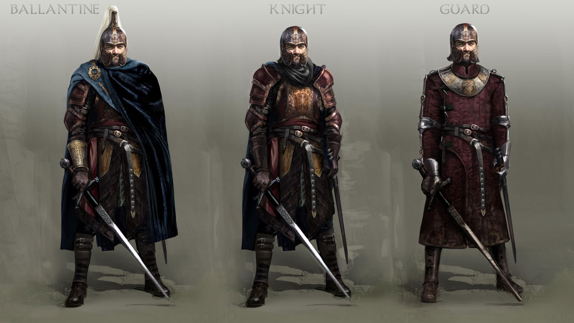 Ballantine Tir Asleen Knight and Guard concept art